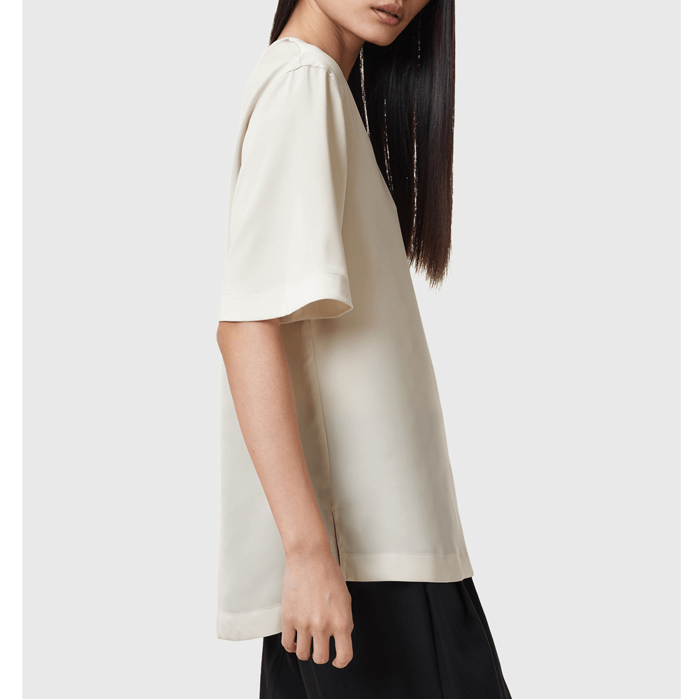AllSaints Amelie Satin Relaxed Fit T-Shirt | Jarrolds, Norwich